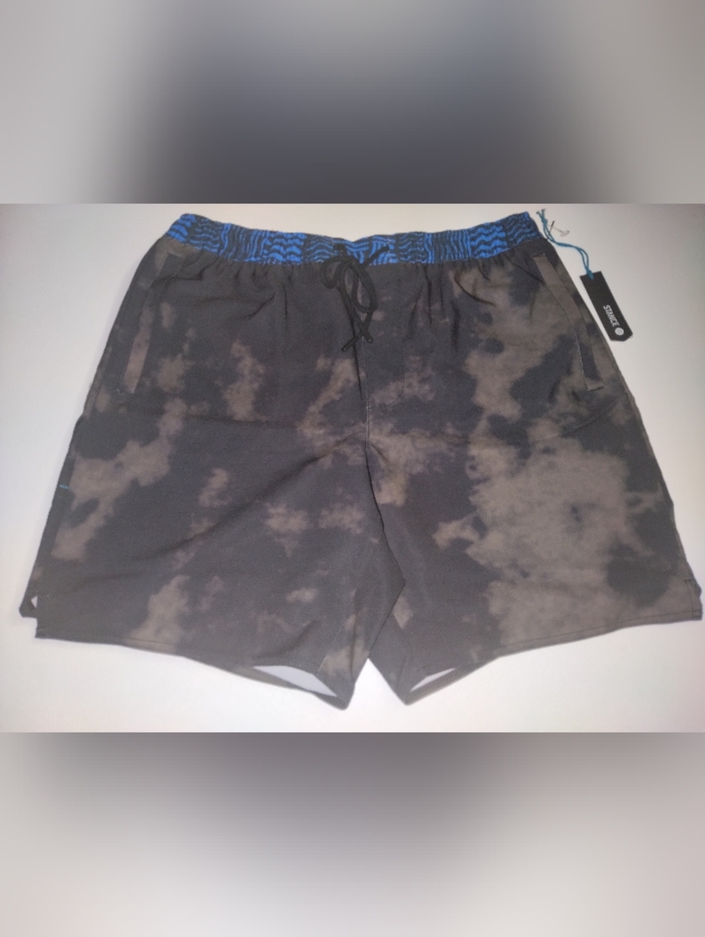 Stance Tie-Dye Athletic Shorts with Blue Elastic Waistband New Size Large